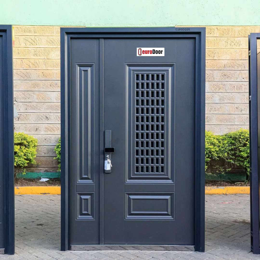 Grey double steel door product photo